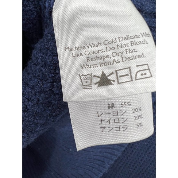 Eddie Bauer Women's Sweater M Button Front Thermal Sweater Top Long Sleeve Blue - Picture 3 of 7